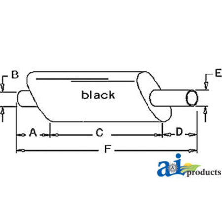 A & I PRODUCTS Muffler 11.5" x6" x45" A-D6NN5230AJ